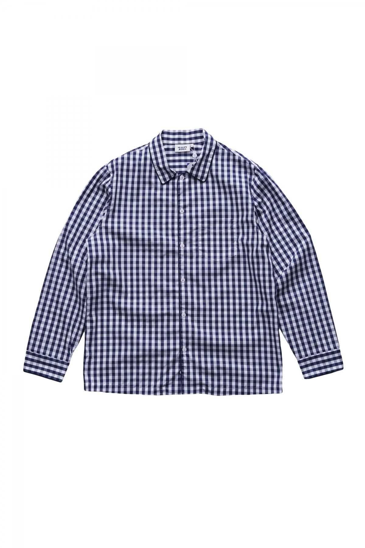 SLEEPY JONES - HENRY PAJAMA SHIRT -END ON END BLUE スリーピー