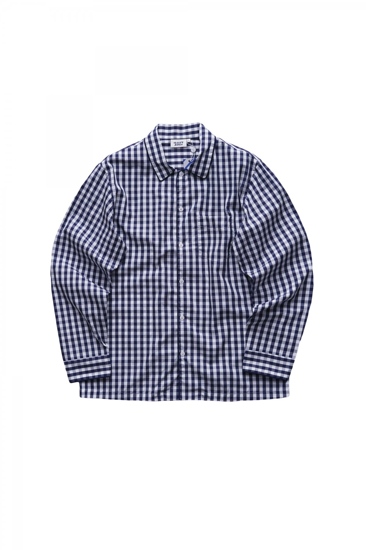 SLEEPY JONES - HENRY PAJAMA SHIRT -END ON END BLUE スリーピー