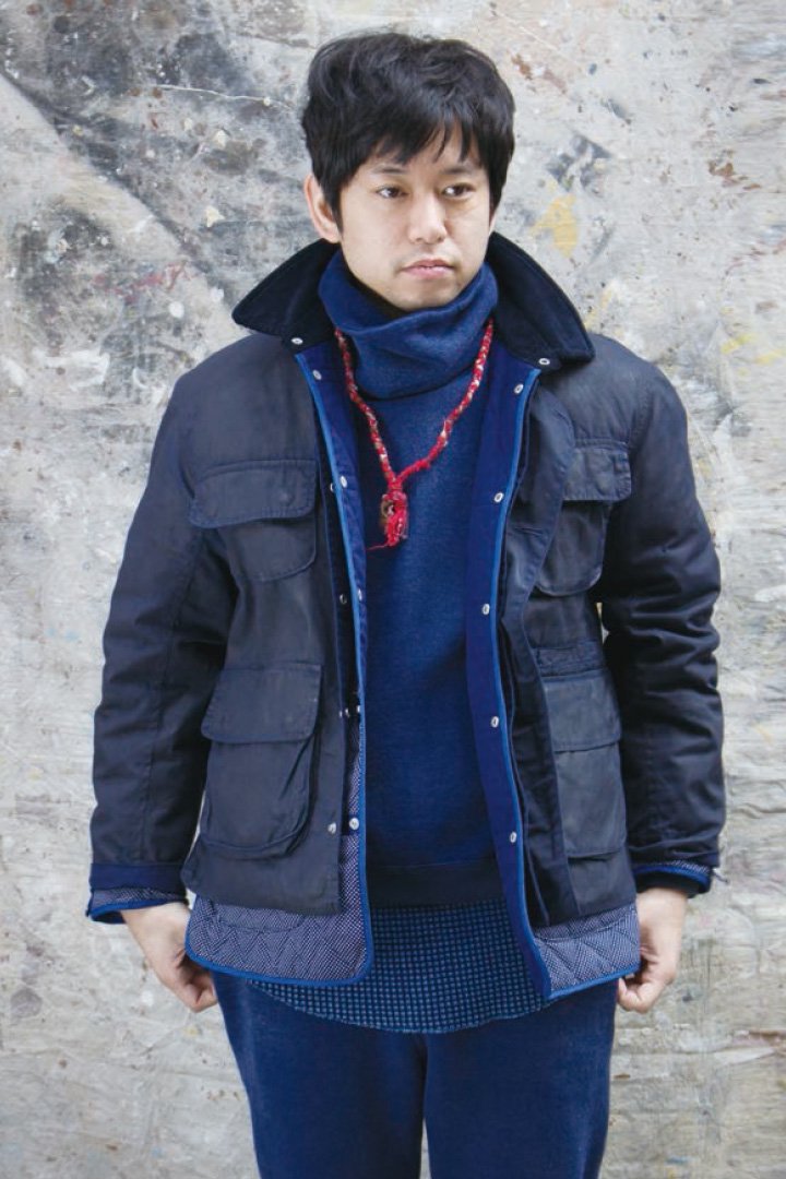 Porter Classic - WOOL HIGH-NECK PULLOVER - BLUE ポータークラシック