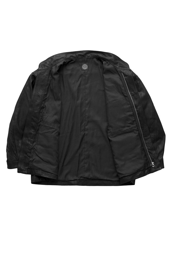 Porter Classic - LEATHER CHINESE JACKET - BLACK - ポーター 