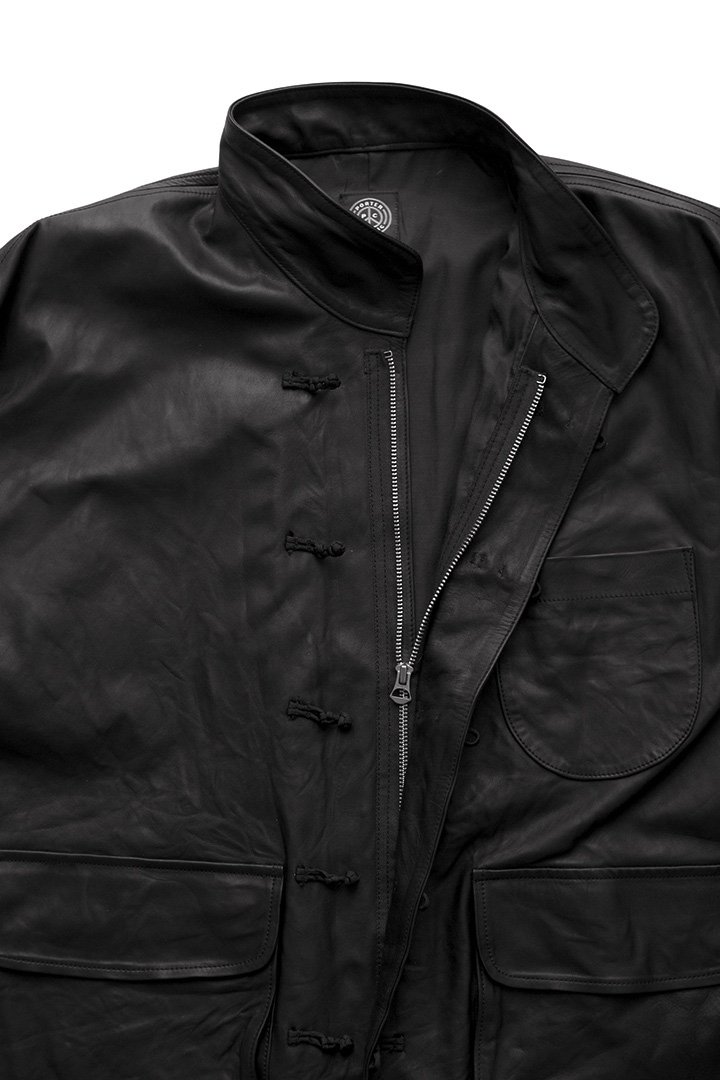 Porter Classic - LEATHER CHINESE JACKET - BLACK - ポータークラシック レザーチャイニーズジャケット  ブラック - 通販 - - PHAETON