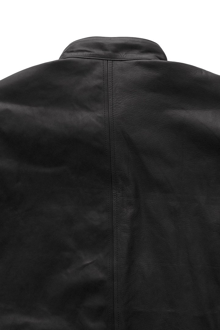 Porter Classic - LEATHER CHINESE JACKET - BLACK - ポーター