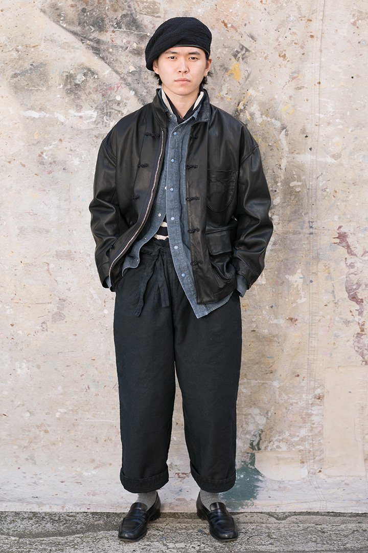 Porter Classic - LEATHER CHINESE JACKET - BLACK - ポーター ...