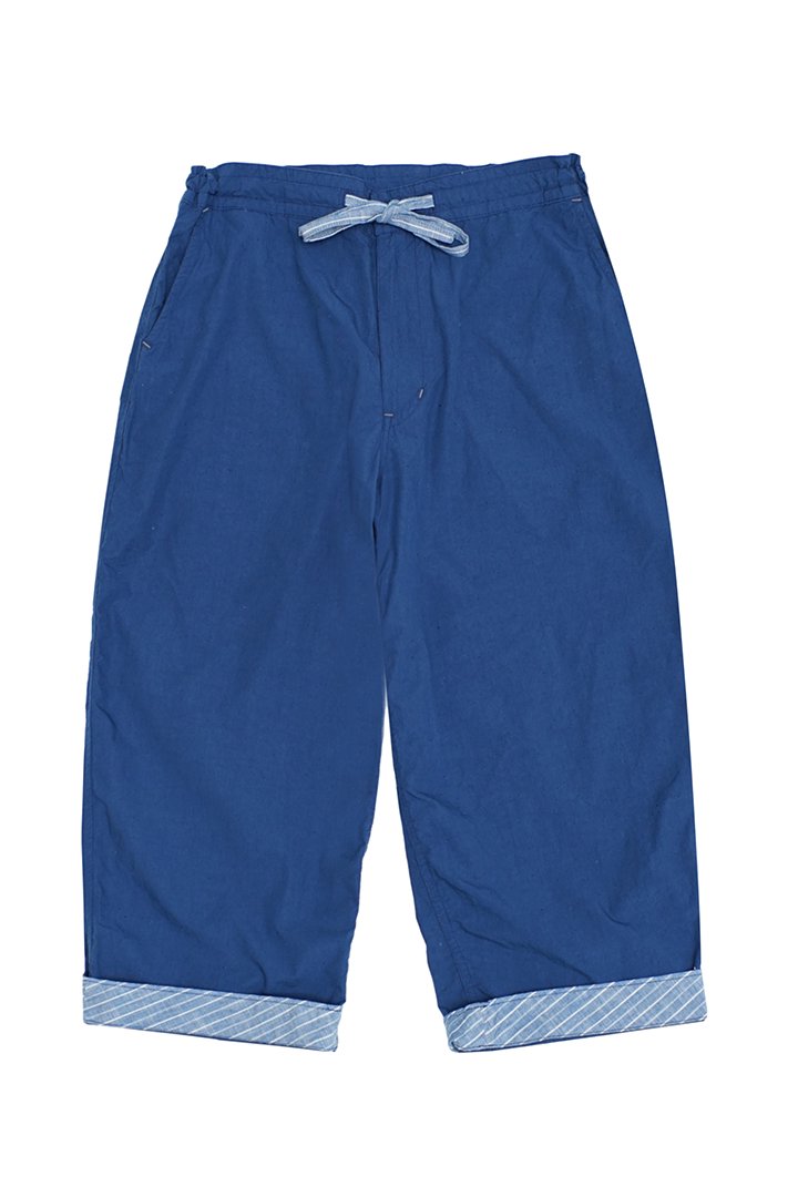 Porter Classic - SWISS COTTON WIDE PANTS - BLUE ポータークラシック