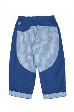 Porter Classic - SWISS COTTON WIDE PANTS - BLUE ポータークラシック