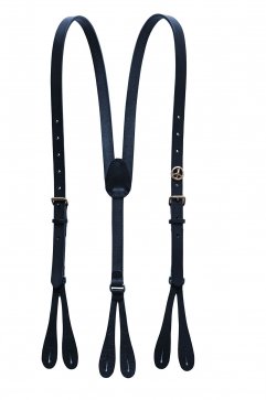Porter Classic - LEATHER SUSPENDERS W/One Silver Concho - NAVY