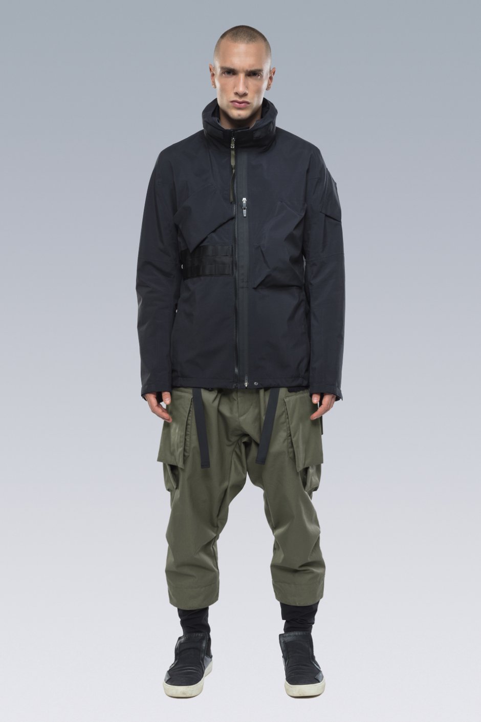 ACRONYM アクロニウム 19SS HD Cotton Cargo Pant P32-S テーパードカーゴロングパンツ ブラック