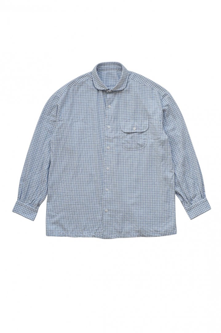 Porter Classic - CASHMERE COTTON SHIRT - GINGHAM BLUE