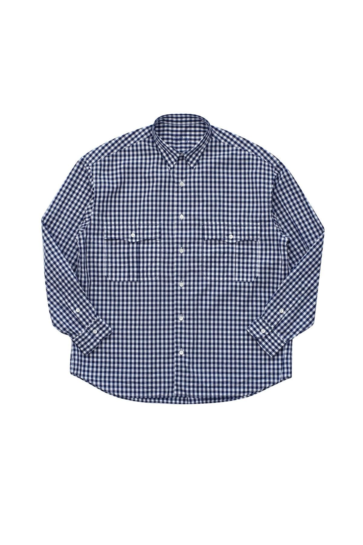 PORTER CLASSIC GINGHAM ROLL UP SHIRTS XL着丈81cm