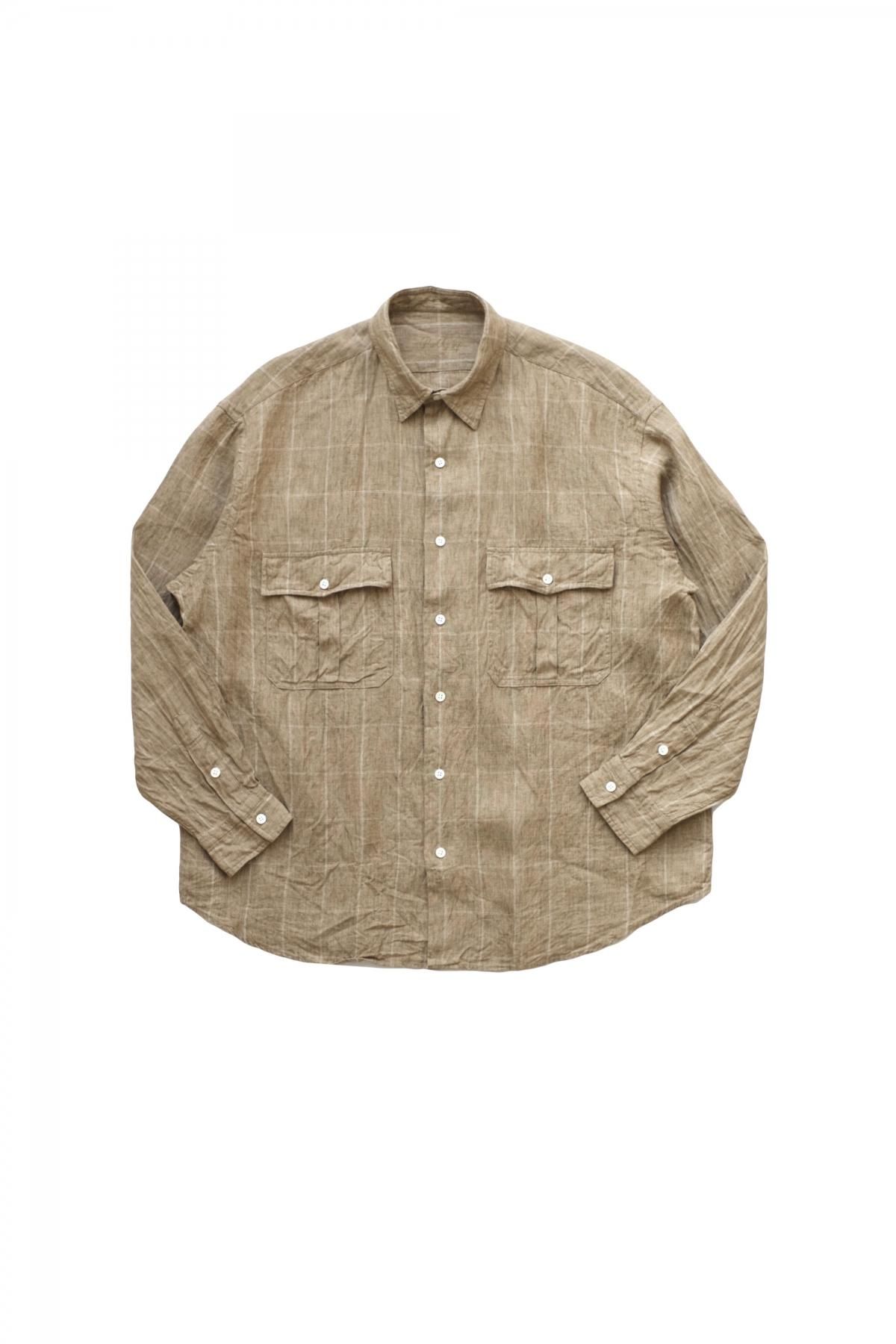 PORTER CLASSIC ROLL UP LINEN CHECK SHIRT | www.innoveering.net