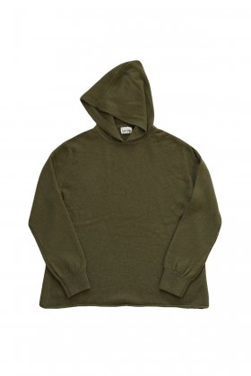 	humoresque  - CASHMERE HOOD PULLOVER MENS - OLIVE - M
