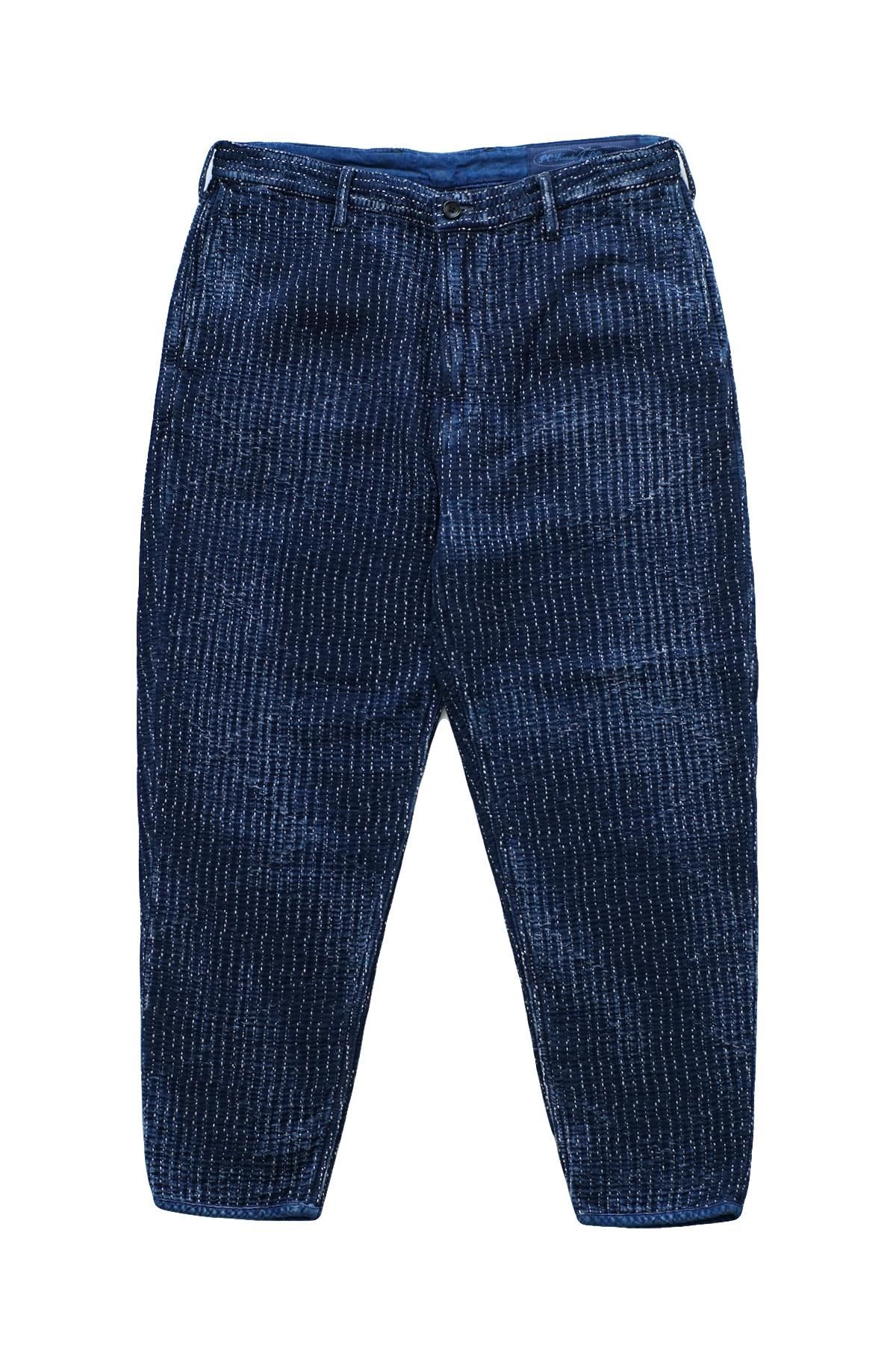 Porter Classic ポータークラシック 18AW SASHIKO LIGHT PANTS 刺し子ライトパンツ インディゴ クロップド ボトム300センチ股上