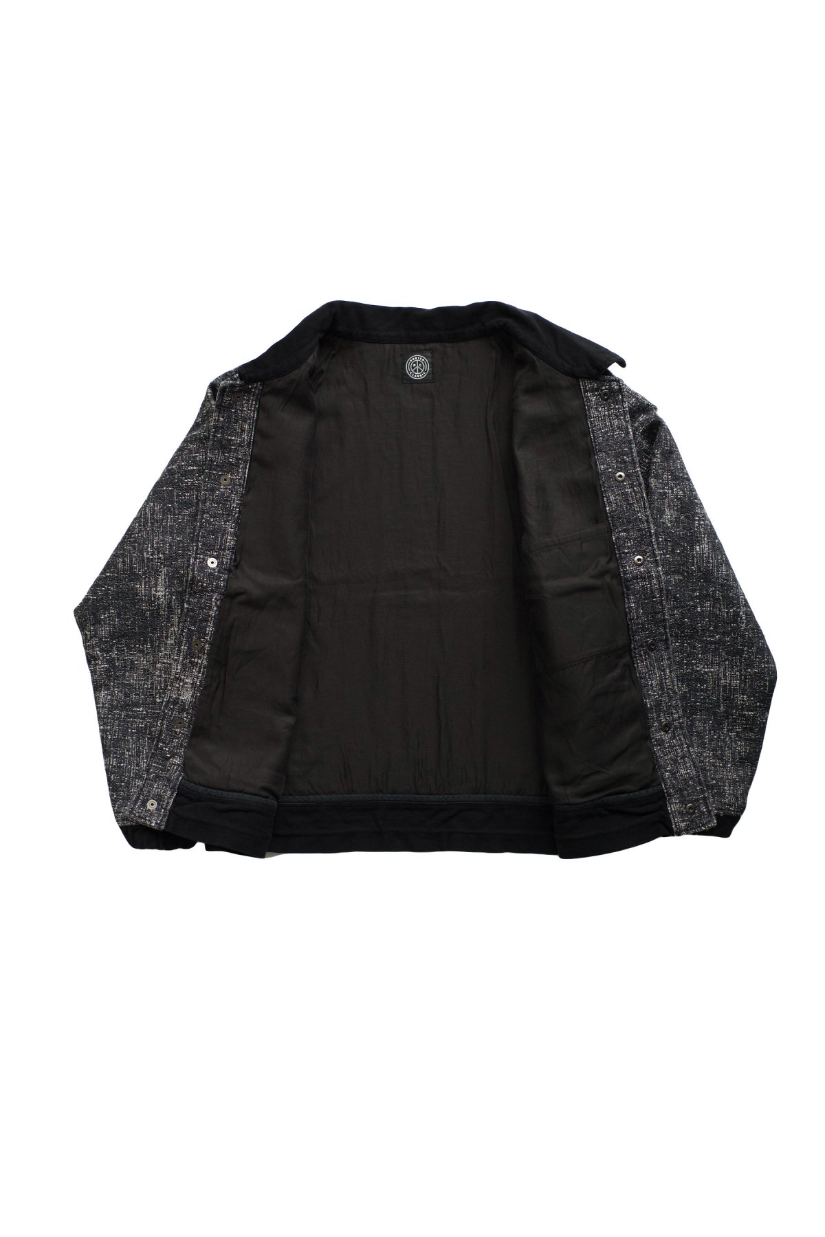 Porter Classic - PEELED CLOTH VARSITY JACKET - BLACK