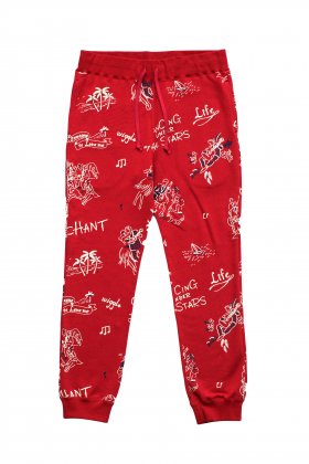Porter Classic  - FLOCKY SWEAT PANTS - RED