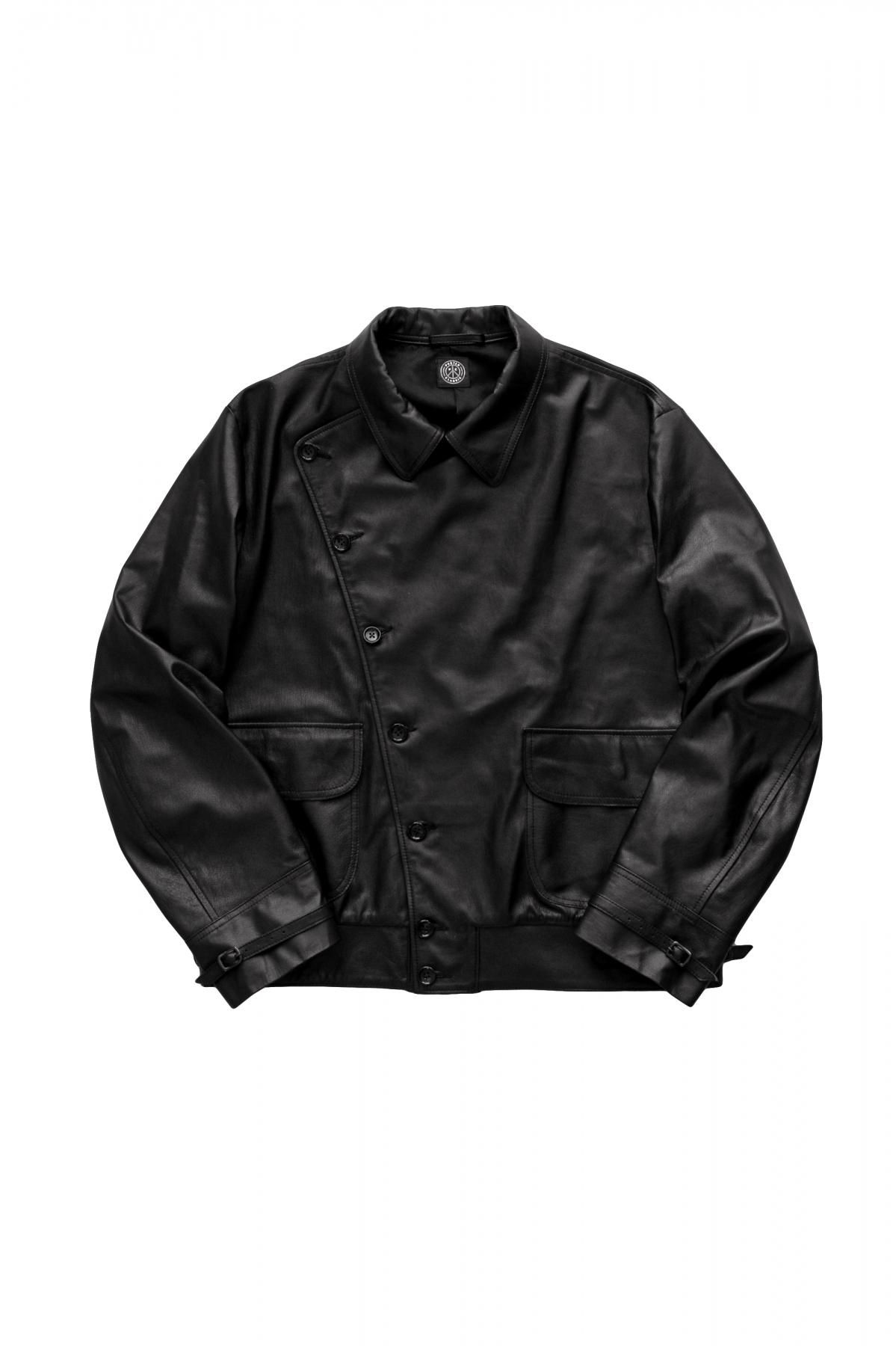 Porter Classic - GOAT LEATHER FLIGHT JACKET - BLACK