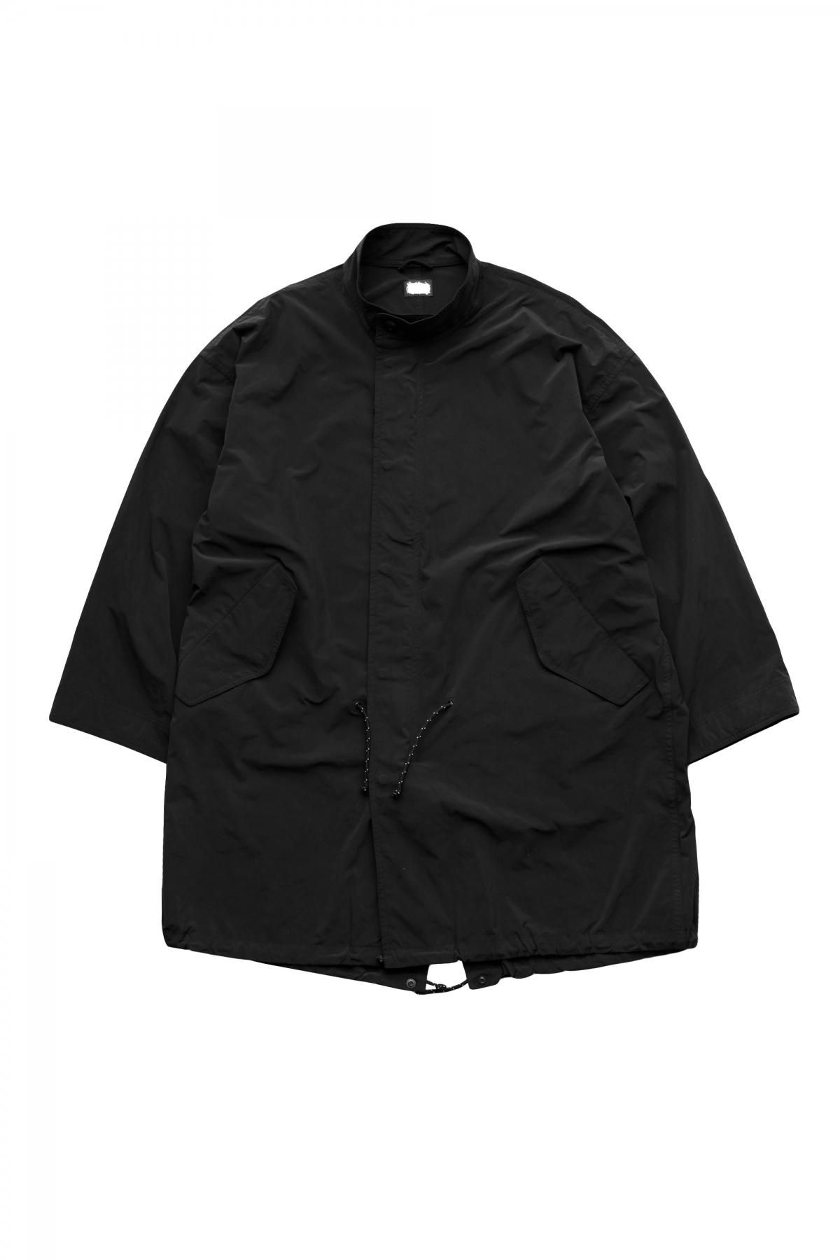 Porter Classic - SUPER NYLON STRETCH MILITARY COAT - BLACK 