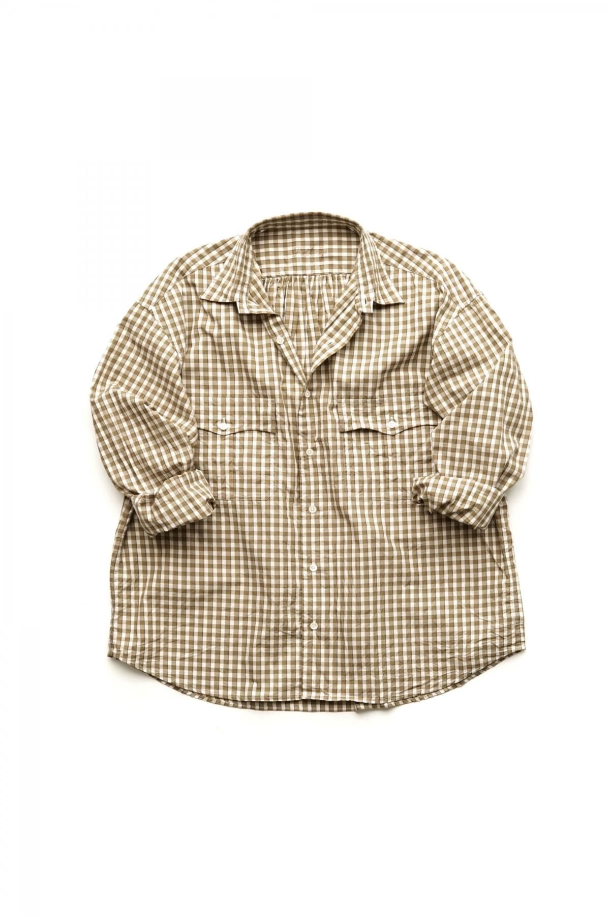 PORTER CLASSIC GINGHAM ROLL UP SHIRTS XL着丈81cm