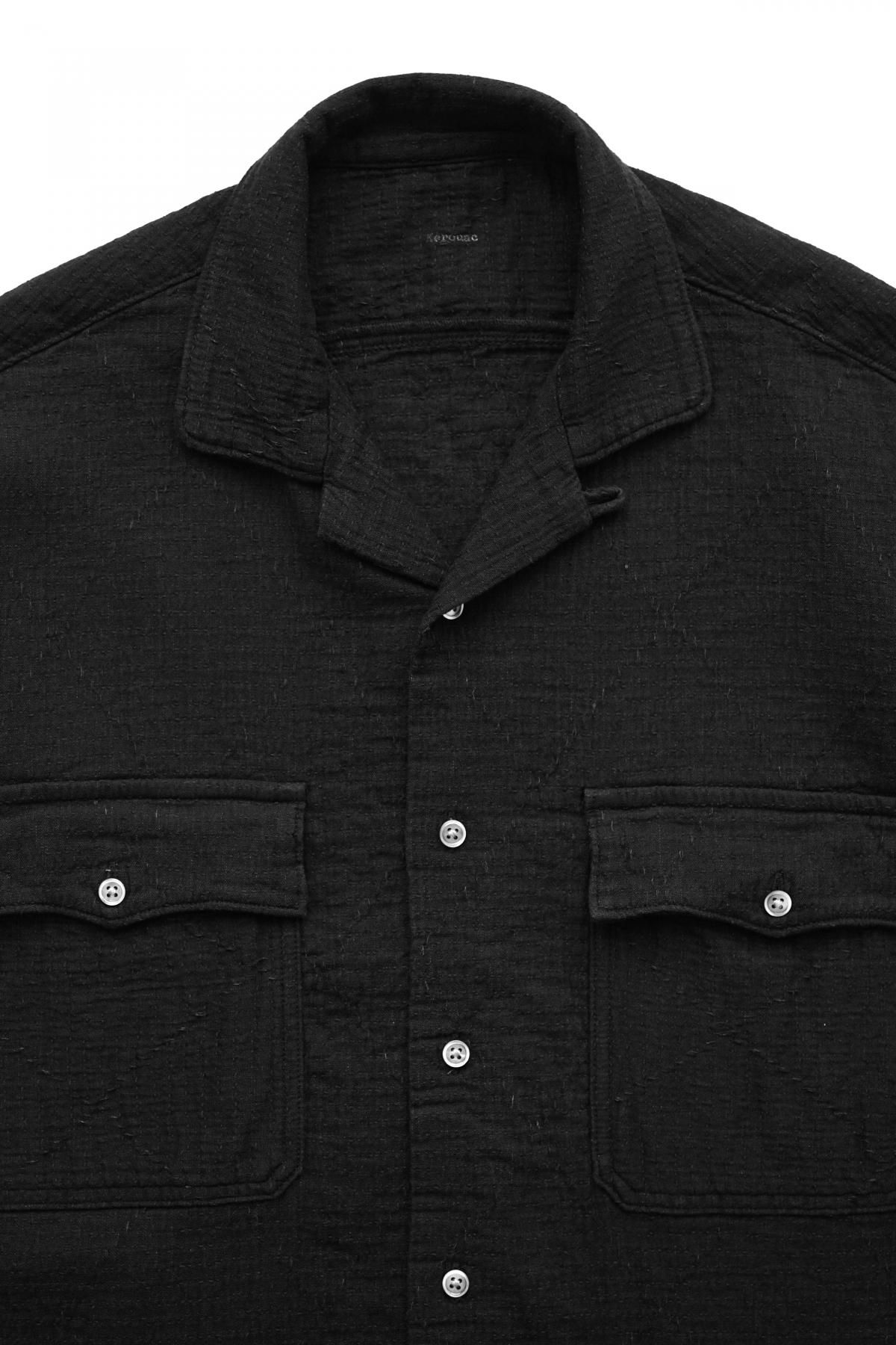 ダブル／ミストブルー 最終Porter Classic KEROUAC SHIRT BLACK