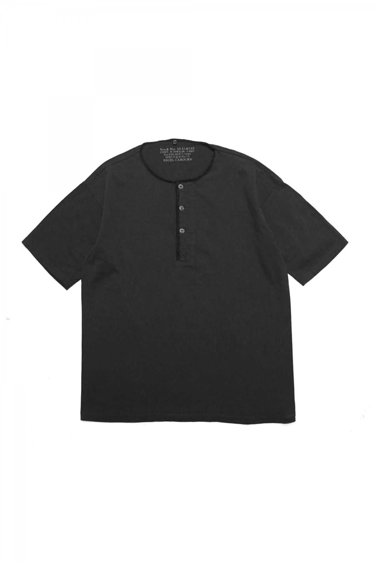 ◯ Nigel Cabourn - 50s HENLEY NECK SHIRT - BLACK