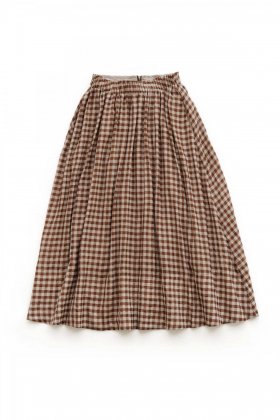 toogood - THE BELLRINGER SKIRT - WOOL COTTON CHECK - TAWNY