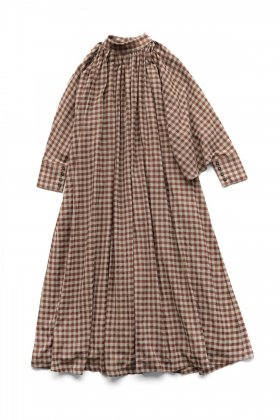 toogood - THE FALCONER DRESS - WOOL COTTON CHECK - TAWNY