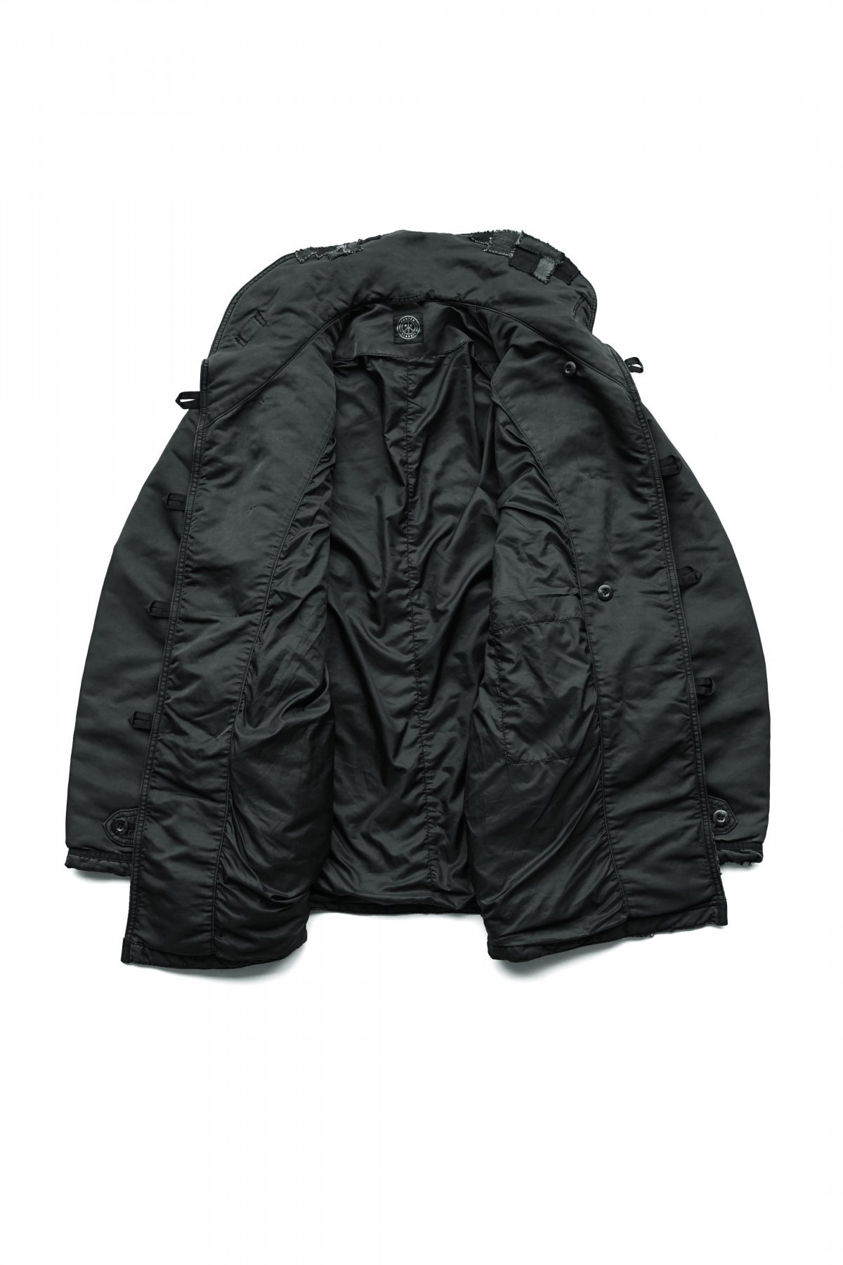 Porter Classic - SUPER NYLON SHAWL COLLAR COAT - BLACK｜ Porter