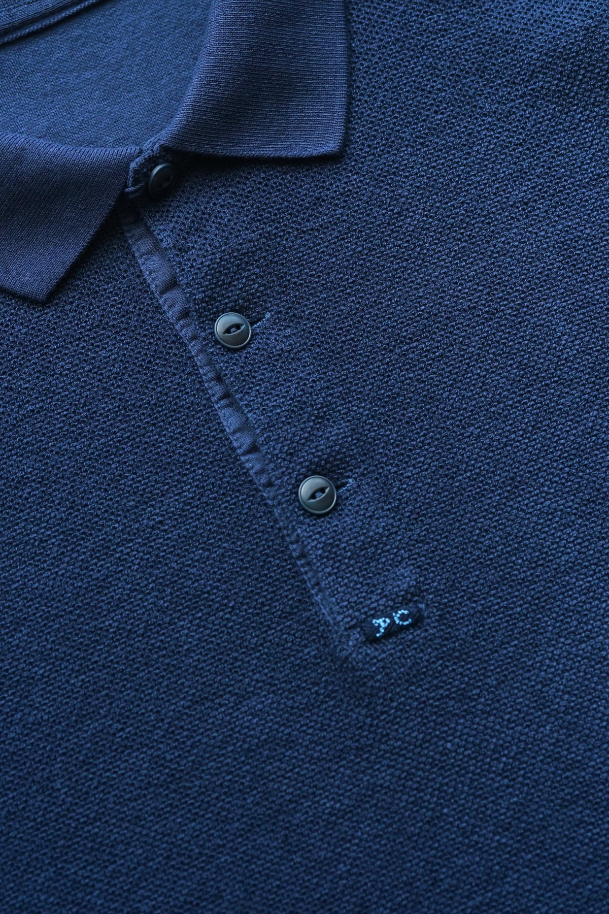 Porter Classic - SUMMER PILE POLO SHIRT - NAVY ポータークラシック