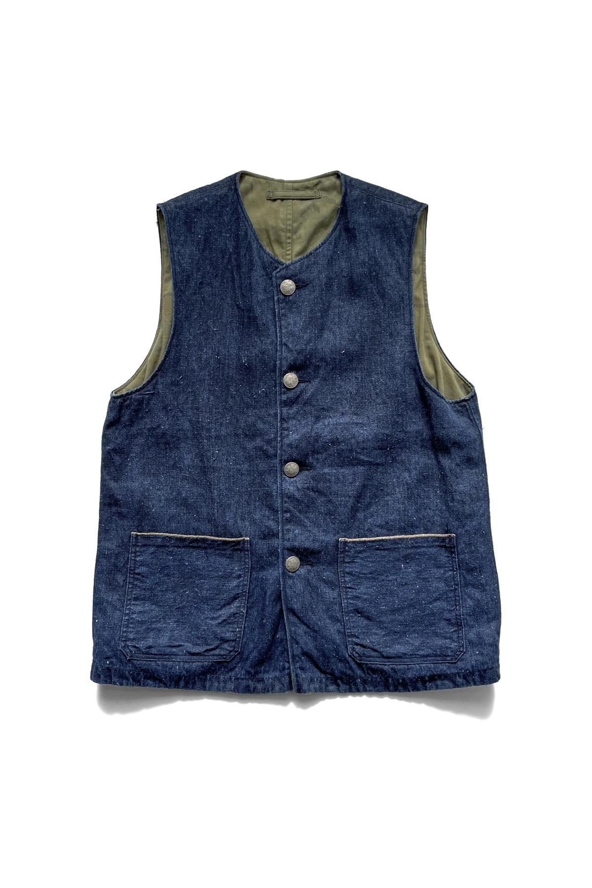 メカニカル JERKIN VEST REVERSIBLE-HEMP DENIM | ochge.org