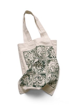 toogood  - EXCLUSIVE THE FRAMER TOTE - HAND PAINTED TILE - RAW/FIR