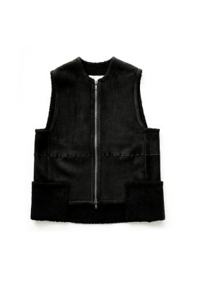 2 toogood  - EXCLUSIVE THE NOMAD GILET - SHEARLING - FLINT