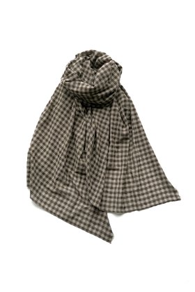toogood  - EXCLUSIVE THE EXPLORER SCARF - WOOL COTTON CHECK - FIR