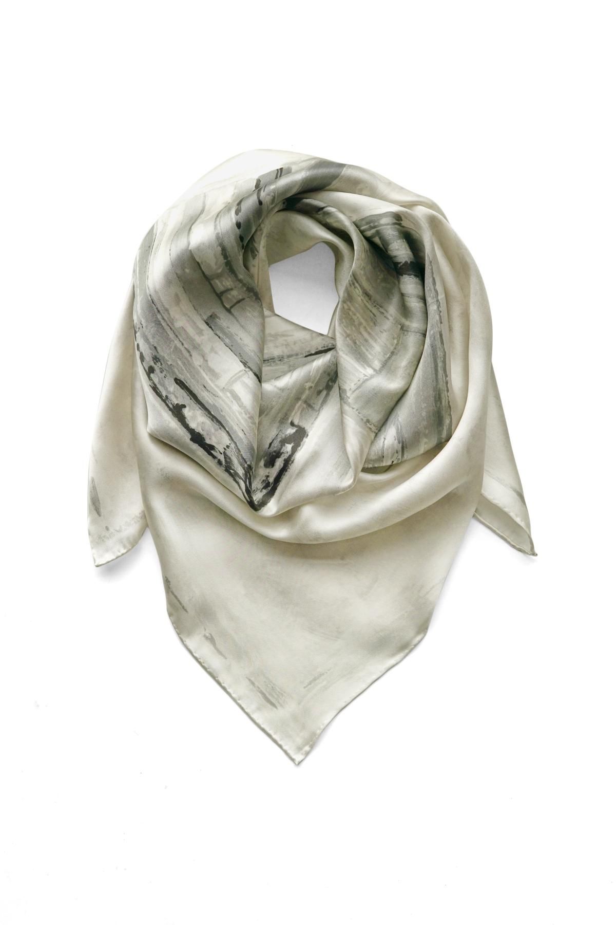 Porter Classic - SILK SCARF (PAINT BRUSH) - OFF WHITE