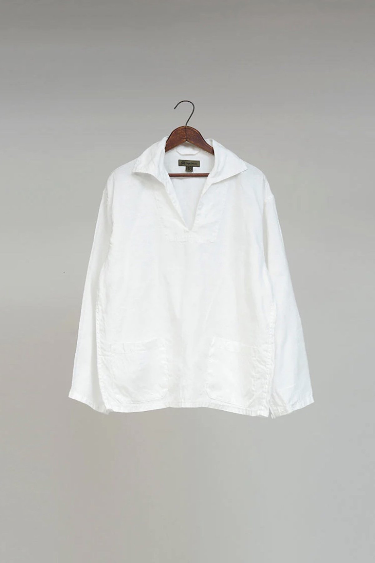 ◯ Nigel Cabourn - FRENCH PULLOVER SHIRT HEMP - OFF WHITE ...