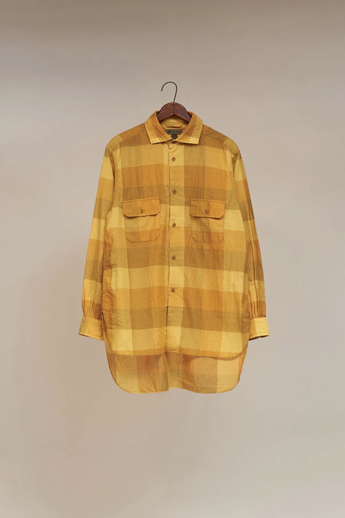 ◯ Nigel Cabourn - GRANDPA SHIRT -CHECK - YELLOW ナイジェル