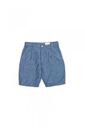 Porter Classic - HAND WORK CHAMBRAY SHORTS - BLUE