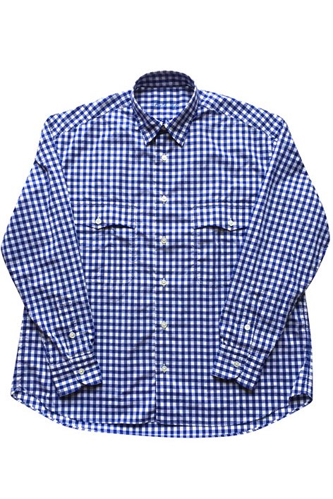 Porter Classic ロールアップギンガムチェックシャツ ブルー - メンズ ...