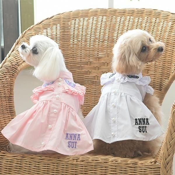 ANNA SUI 蝶刺繍シャツワンピ 小型犬/犬服/ドッグウェア/2025春夏