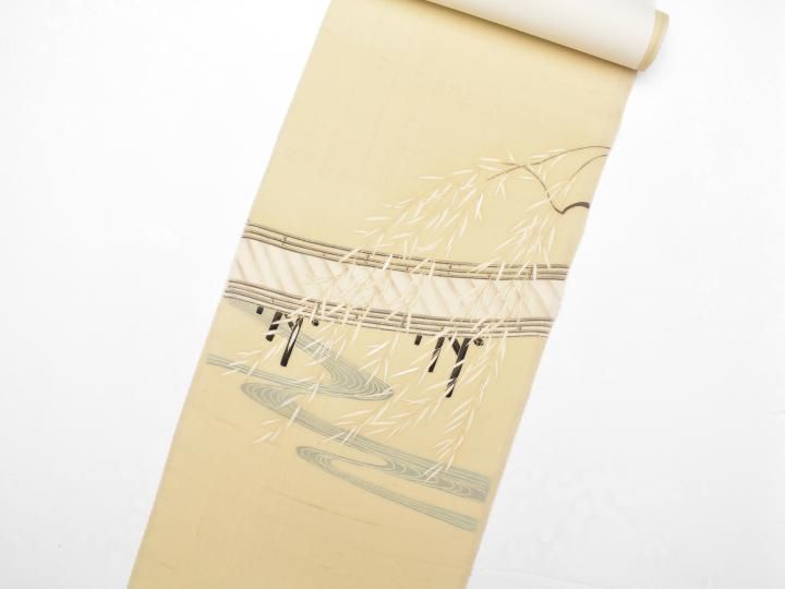 袋帯 蒔絵百景 九百錦 流水に橋や植物 KO-1262 袋帯 蒔絵百景 九百錦 流水に橋や植物 KO-1262 - Kimono