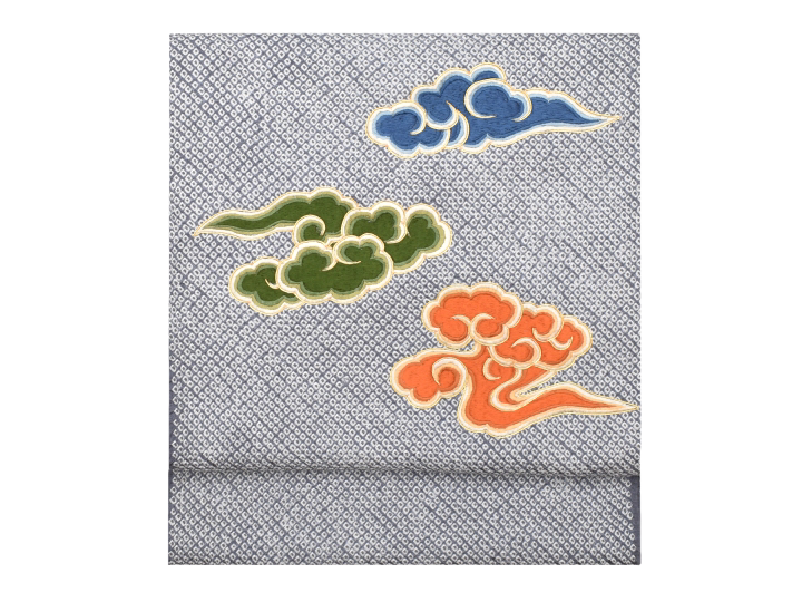 刺繍九寸名古屋帯(工芸キモノ野口・瑞雲)- 染と織たかはしオンライン 