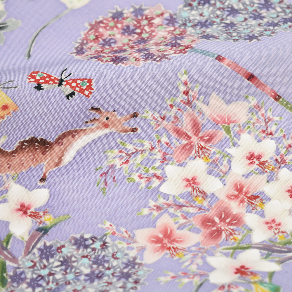 竹田園子 型絵染め九寸名古屋帯(in early summer) 竹田園子 型絵染め九寸名古屋帯(in early summer)