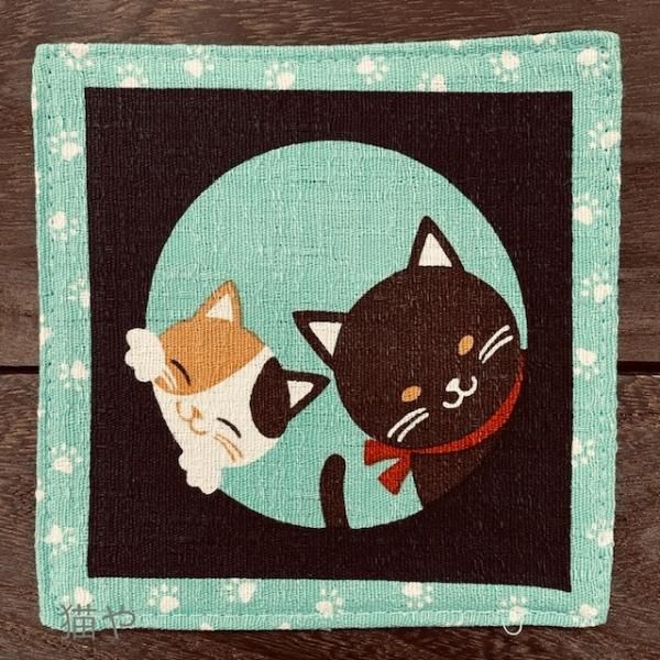京都くろちく ねこらんまん コースター くぅとみぃ 青緑 ダヤンと猫雑貨 猫グッズの専門店 猫や ねこや 京都くろちく ねこらんまん コースター くぅとみぃ 青緑 ダヤンと猫雑貨 猫グッズの専門店 猫や ねこや