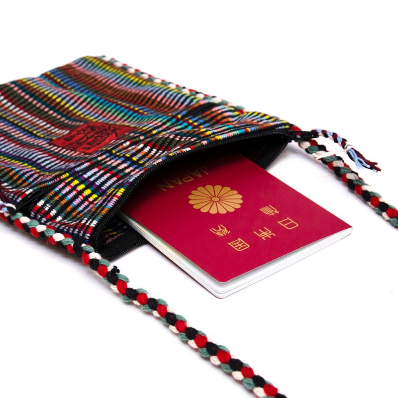 ＜フェアトレード＞WSDO 手織布のパスポートポシェット Type.1