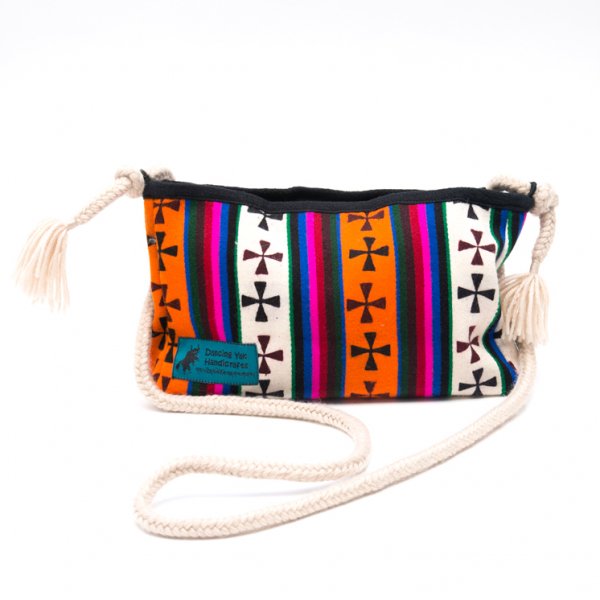 DYH チベタンバティックと手編み紐のショルダーバッグ