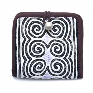 ThongPua モン族ヴィンテージ刺繍の二つ折り財布 Type.3（一点もの）
