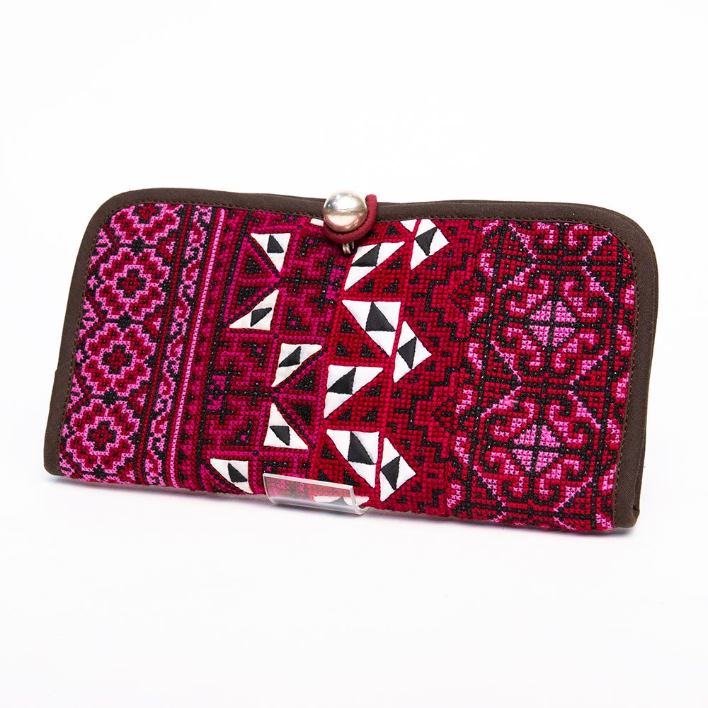 ThongPua モン族刺繍古布の長財布 Type.6（一点もの）