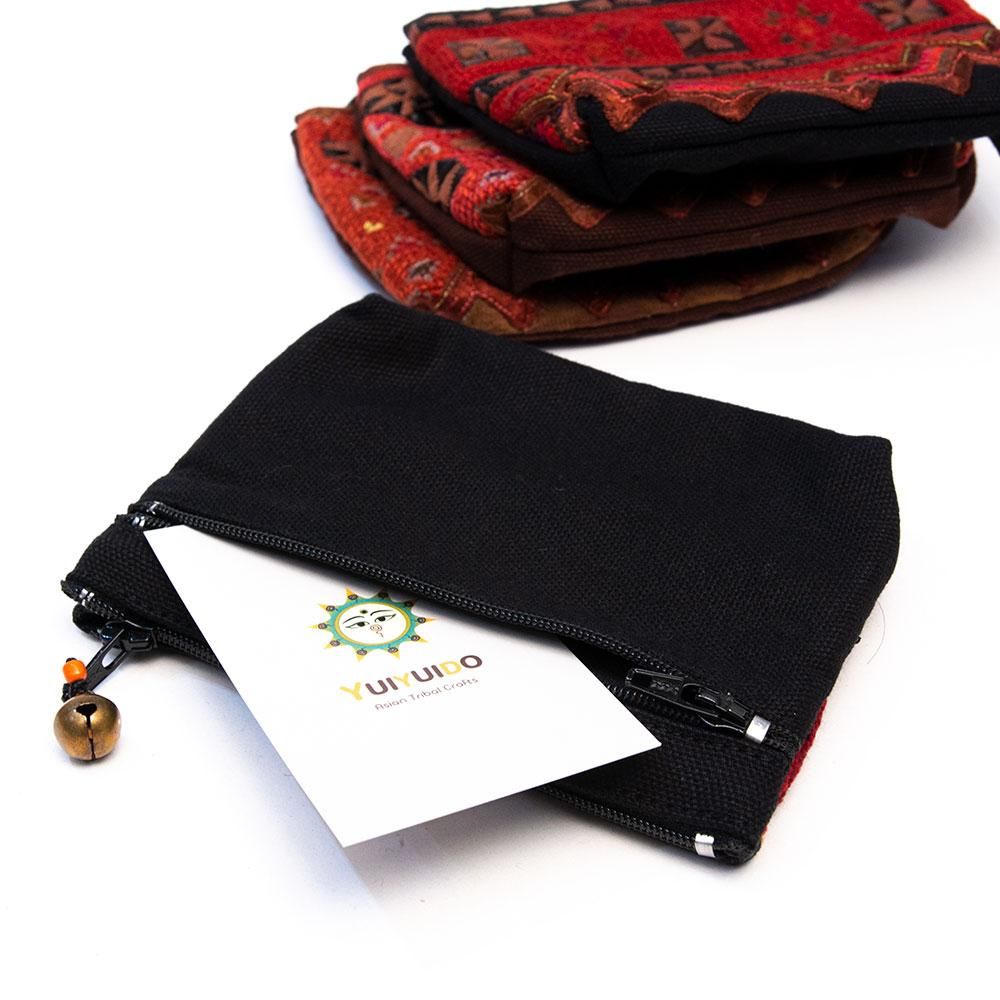 こ　ポーチ　民族 ThongPua タイ・モン族ヴィンテージ刺繍のコインポーチ（大