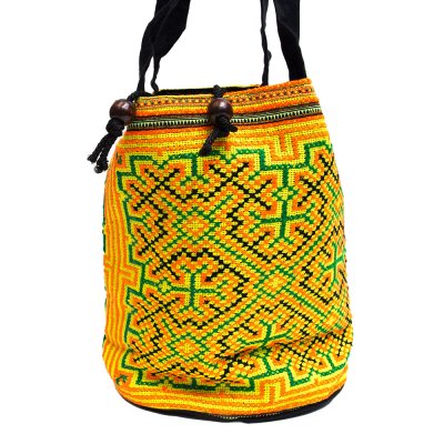 モン族 民族刺繍古布を使用したハンドバッグ（S）
