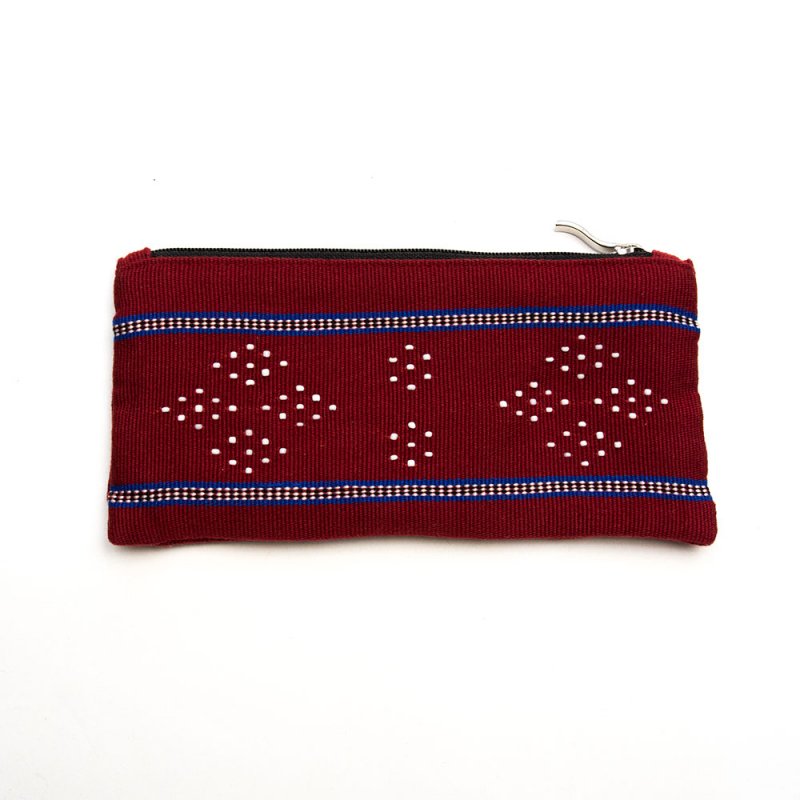 ベトナム カトゥー族 手織りドット柄 ペンケース（B）