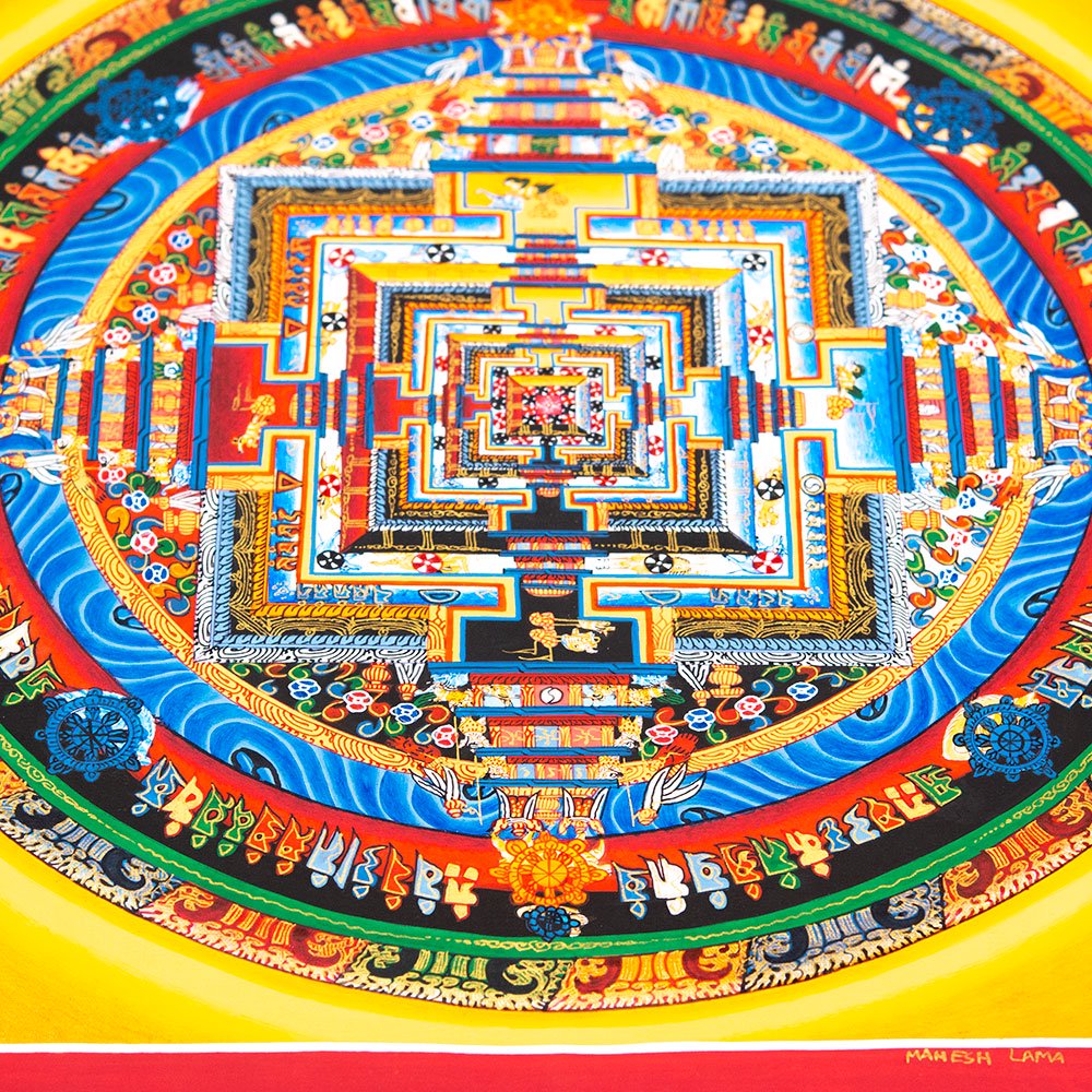 ネパール仏画 カーラチャクラ曼荼羅（マンダラ）Type.2｜旅する雑貨屋 ゆいゆい堂