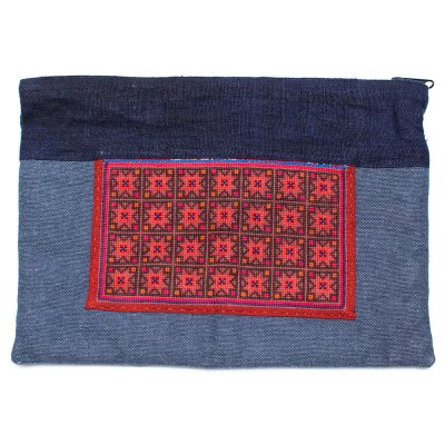 ThongPua モン族刺繍古布のタブレットケース（A4サイズ）